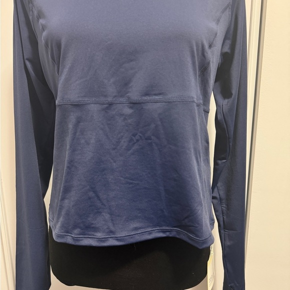 Halara Solid Thumb Hole Yoga Sports Top Navy - Picture 7 of 11